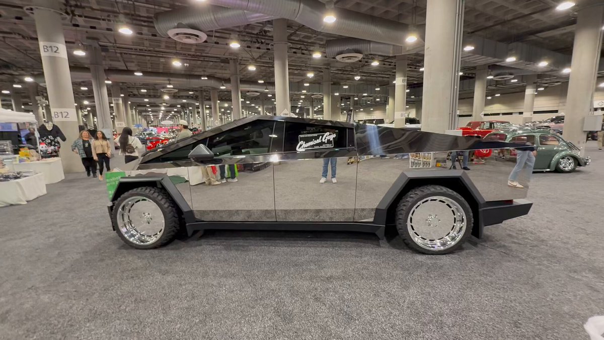 Cybertruck polished to a mirror finish