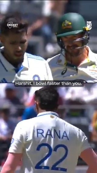 Mitch Starc offers a little warning to Harshit Rana 😆 #AUSvIND