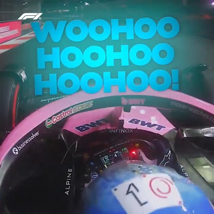 Pierre was pumped after his P3 in quali 😄 (sound on, not too loud! 🔊) #F1 #LasVegasGP