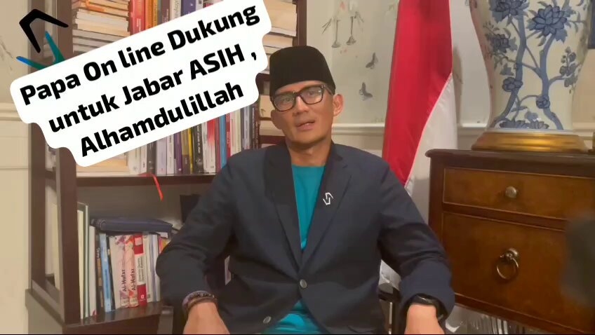 Terima kasih papa online mas Sandiaga Salahuddin Uno atas doa dan dukungannya kepada kami. Semoga kami, Ahmad Syaikhu - Ilham Habibie dapat wujudkan Jawa Barat untuk terbang tinggi #JabarASIH