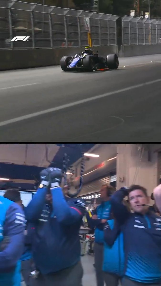 Absolutely gutted 😖 Williams' mechanics react as Colapinto crashes out of qualifying 💥 #F1 #LasVegasGP