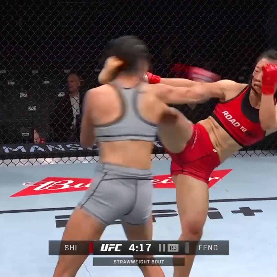 🚨🚨 C’EST FOUUUU 🤯 Shi Ming s'impose par KO au 3ème round avec un high kick de MALADE #UFCMacau