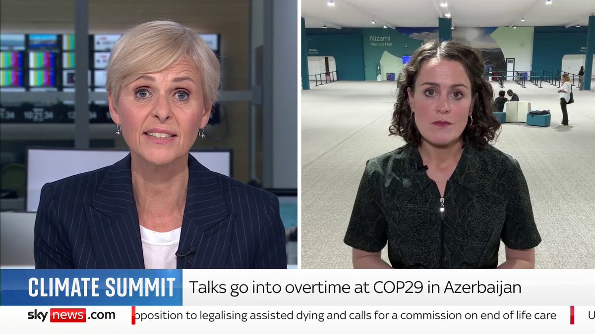 Rich countries have said they are willing to offer $300bn a year in financial aid to developing nations to help with climate change. Sky's Victoria Seabrook has the latest as talks reach a climax at COP29. 📺 Sky 501