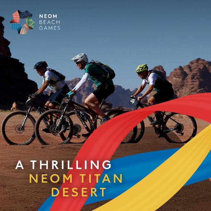 The #NEOM Beach Games hosted the ultimate mountain biking endurance challenge - NEOM TITAN Desert 🏜️🚴♀️ Over four intense stages, elite and amateur cyclists from around the world came together to battle it out across NEOM's mountainous terrain ⛰️ #NEOMGames NEOM Titan Desert Saudi Arabia
