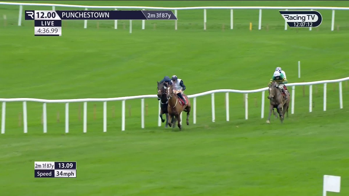 It's only just gone noon and Jerry Hannon's voice is already at fever pitch! ๐ถ Butch Cassidy makes a winning hurdles debut in a cracking finish. A nice horse in the making. Punchestown | Henry de Bromhead