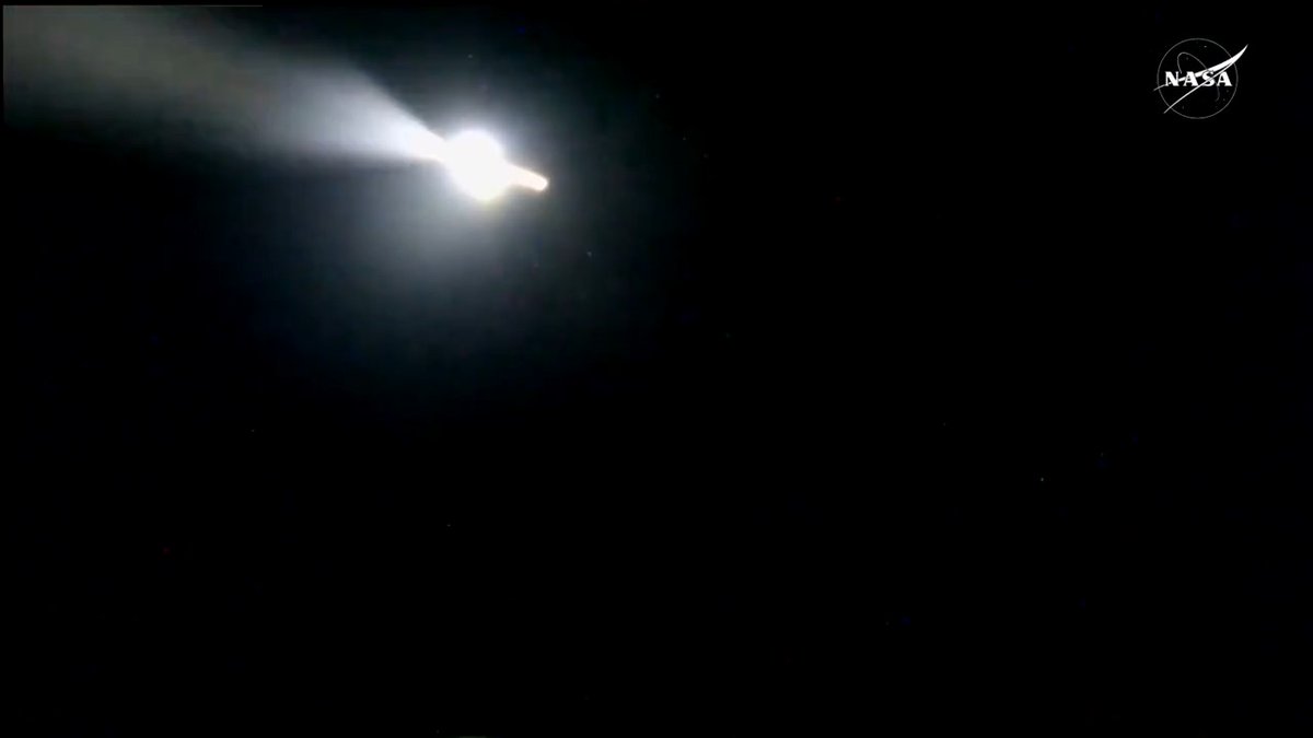 The Progress 90 cargo craft fires its thrusters to align itself with the space station as it approaches for a docking at 9:36am ET today.