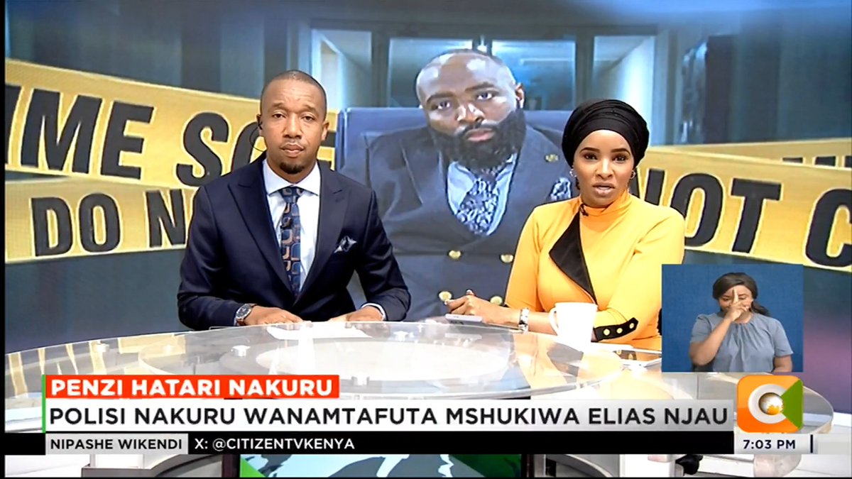 Penzi Hatari Nakuru: Polisi Nakuru wanamtafuta mshukiwa Elias Njau Anahusishwa na kumdunga kisu Florence Njeri Wawili hawa walikuwa na mzozo kwenye uhusiano Njau ambaye ni afisa wa kanisa alitoroka baadaye #CitizenNipasheWikendi Rashid Abdalla Lulu Hassan