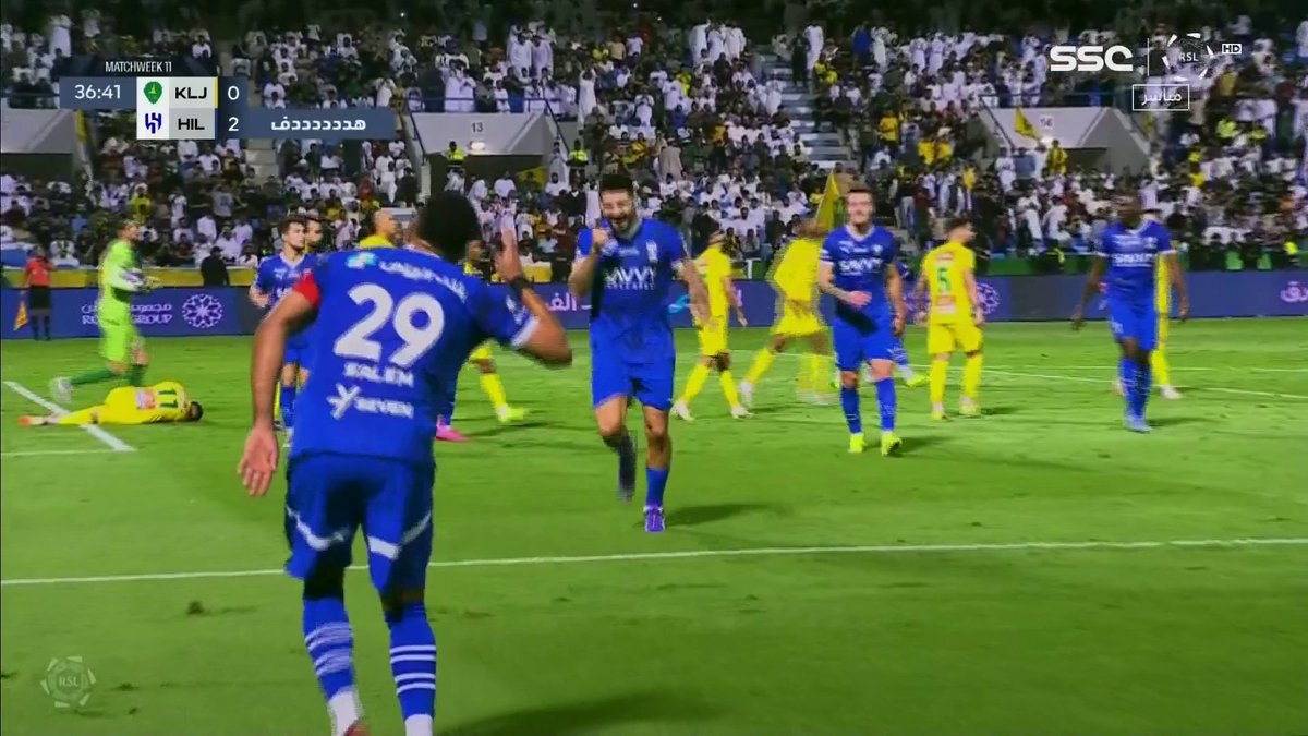 عرضية من سالم.. 🔥 ورأسية من ميتروفيتش تعلن ثاني أهداف الهلال 🔵⚽️ الخليج 0 × 2 الهلال #دوري_روشن_السعودي ⁧#الخليج_الهلال | #SSC