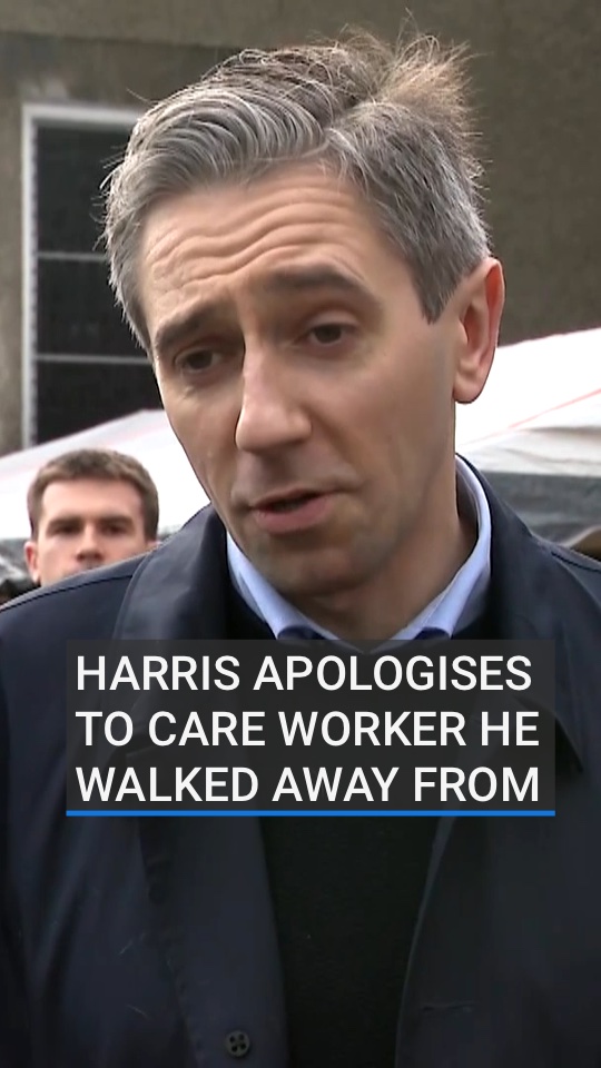 Fine Gael leader Simon Harris has apologised to the disability worker he walked away from in Kanturk, Co Cork last night | Read more: