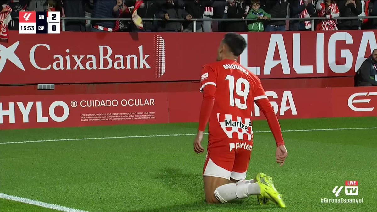 Bojan Miovski's first LALIGA goals 🔴⚪ The former Aberdeen man with a first half brace for Girona against Espanyol ✌️