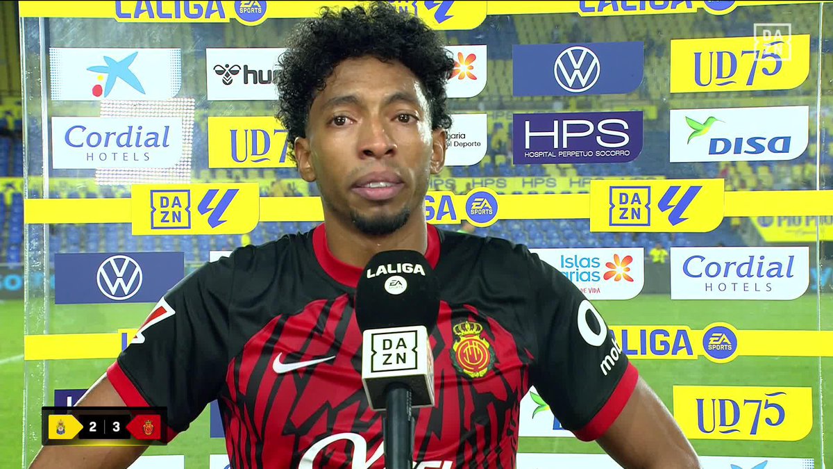 🇨🇴 La emoción en las palabras de Johan Mojica tras salir como figura en el triunfo 3-2 de #Mallorca ante #LasPalmas 👀 El colombiano asistió y marcó el gol al último minuto