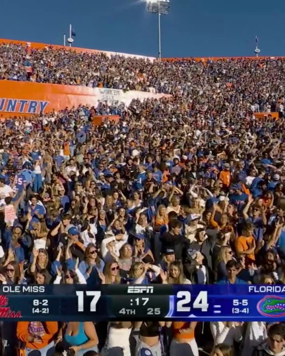 Last week, the Gators took down No. 22 LSU. Today, they upset No. 9 Ole Miss 💪