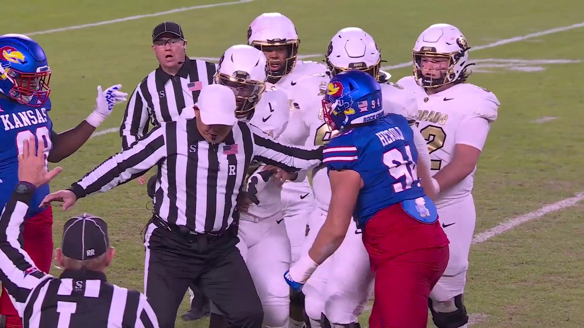 "The officials can use their hands all they want to try to keep order but you cannot come back as a player and push an official... He's lucky that he wasn't ejected from the game." - Mike Pereira on Shedeur Sanders pushing a ref