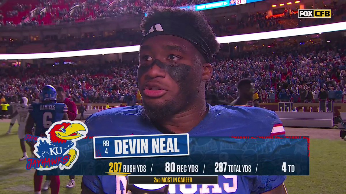 "We built this, and we take a lot of pride in that... I can't imagine being part of a better school." Kansas Football RB Devin Neal spoke with Allison Williams about the emotions of a historic win over Colorado in his final home game as a Jayhawk.