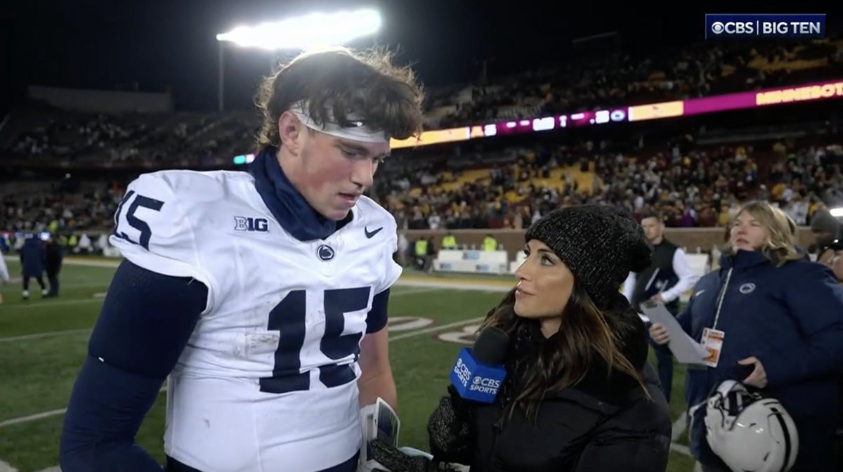 "Any time you go on the road in the Big Ten - or just Big Ten in general - it's gonna be a test... It was a really cool atmosphere to be a part of." 🗣️ Penn State Football QB Drew Allar spoke w/ Jenny Dell after the Nittany Lions took down Minnesota 26-25