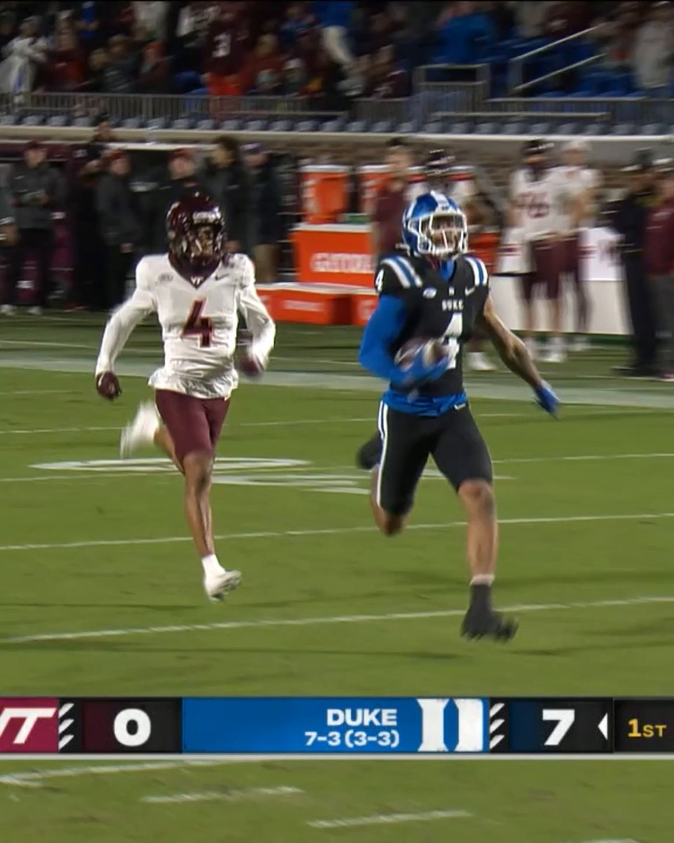 3 catches 175 yards 2 TD Those are Eli Pancol's stats in the first quarter 🤯 @DukeFootball