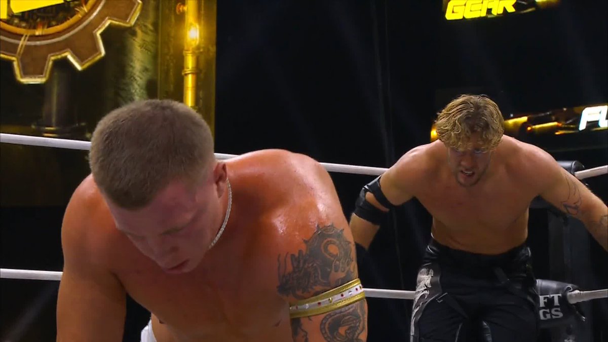 Ospreay and Fletcher going crazy. #AEWFullGear