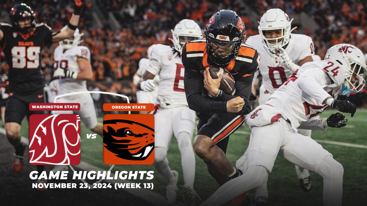 A #Pac12AfterDark instant classic 🤩 After a back-and-forth battle, Oregon State Football edged Washington State 41-38! Highlights ⤵️