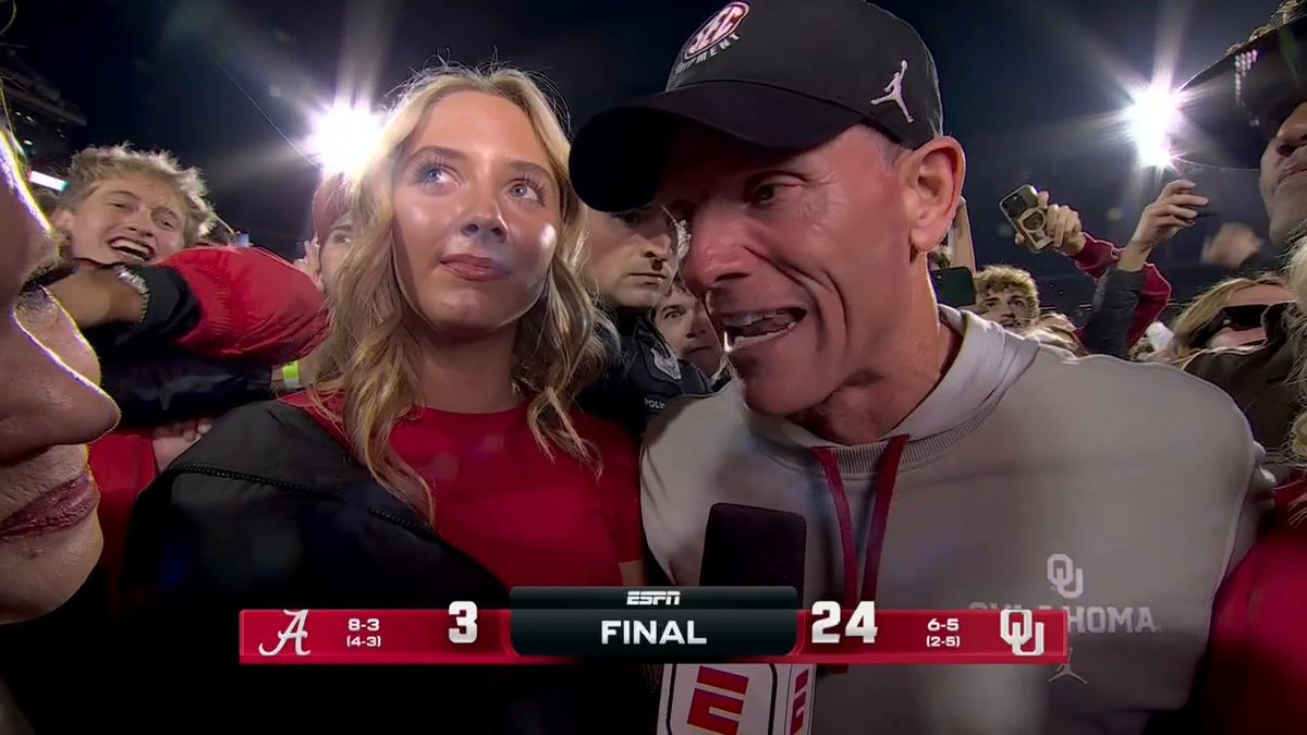 “The harder it is, the more epic the story.” Brent Venables after Oklahoma Football's win over No. 7 Alabama 🔥