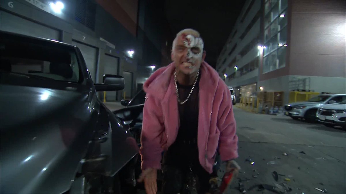 Darby Allin crashes into the Death Riders’ pickup truck to end #AEWFullGear.