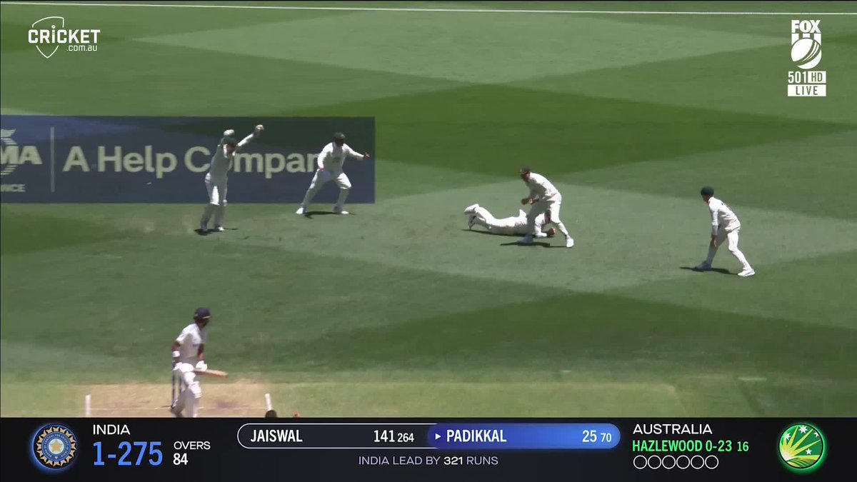 Wonder what was for lunch? Australia get a wicket immediately after the break #AUSvIND