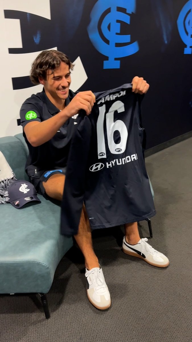 It started as a guernsey unboxing with our draftees receiving their numbers. It ended with as wholesome a scene as you can imagine in the locker room for the first time 🥹 Follow the journey each step of the way on a massive day in the Carlton stories for our new Blues 💙