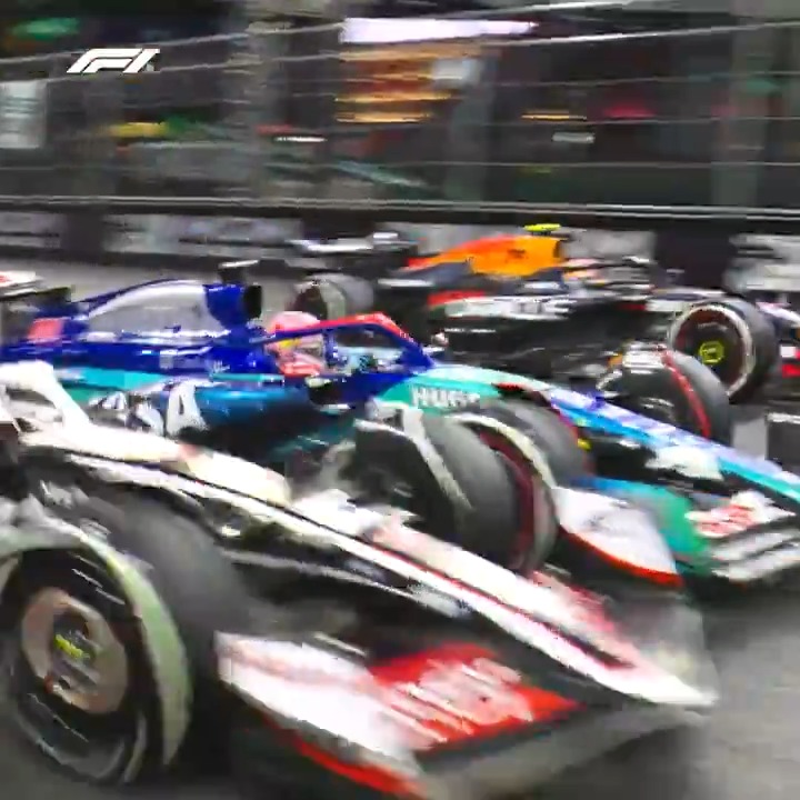 What a move from Checo 🤩 Total commitment from Perez as he passes Lawson and Magnussen in one go 💪 #F1 #LasVegasGP