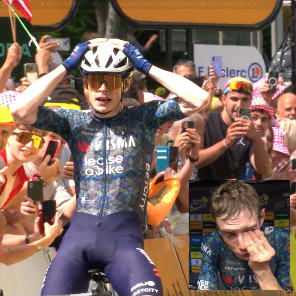 An amazing, emotional comeback 🏆😪 Jonas Vingegaard out-sprinted Tadej Pogačar to win Stage 11 of the Tour de France, 98 days after suffering collarbone and rib fractures and a collapsed lung in a crash at Itzulia Basque Country.