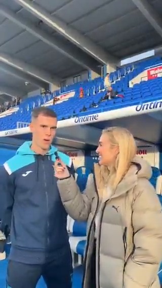 💙🥒🎙 Diego García, delantero del C.D. Leganés, se enfrenta al test de Isabel Forner en la previa del #LeganésRealMadrid. #insideLALIGA | #LALIGAEASPORTS