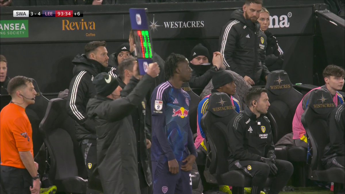 What are we WITNESSING in the Championship?! 😳 Leeds bounce back barely a minute after Swansea's late, late equaliser and it seems Wilfried Gnonto has returned them to the summit! 😱