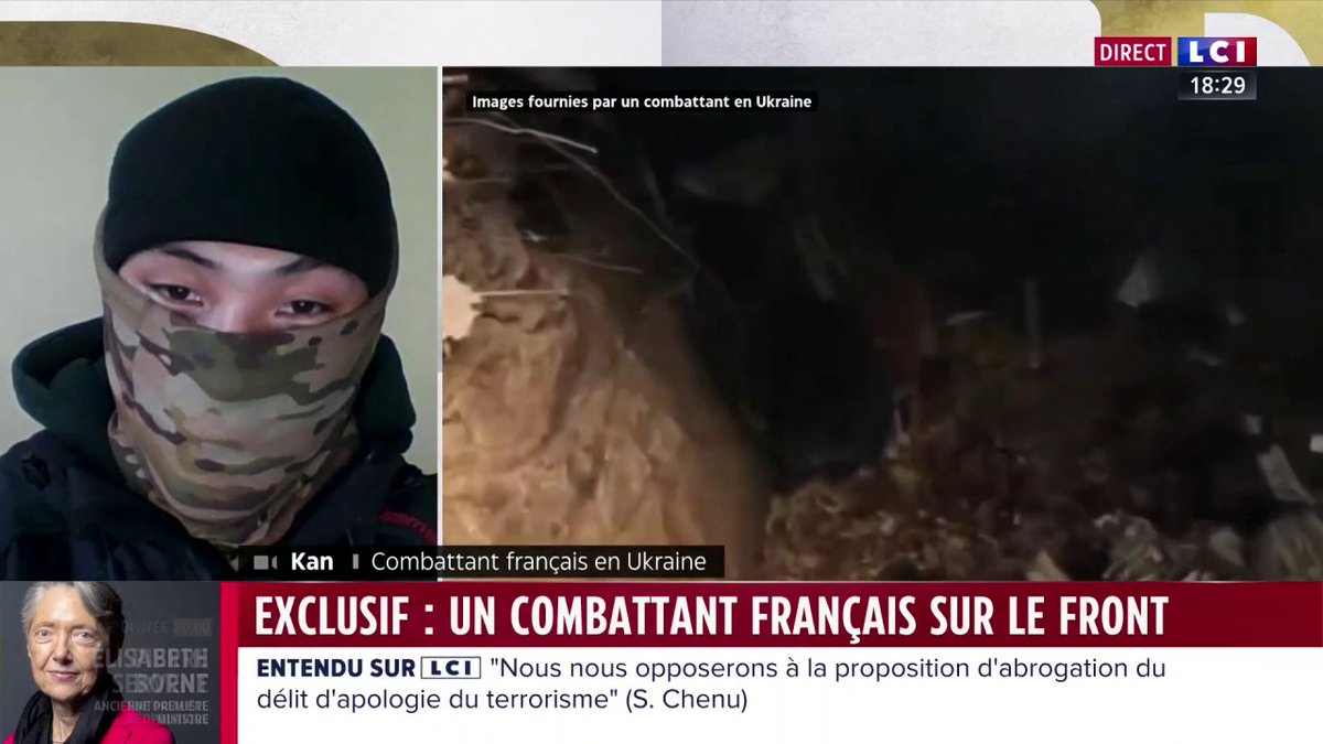 🚨😳 Un jeune combattant français témoigne en direct sur LCI depuis le front ukrainien. "La menace nucléaire de Vladimir Poutine c'est du bluff sans importance." À une époque, l’invasion de l’Ukraine aussi était considérée comme du bluff.