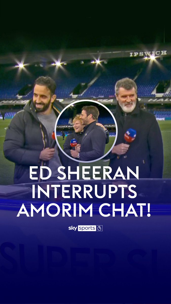 Ruben Amorim didn't want to hear from Ipswich fan Ed Sheeran after the musician gatecrashed his post-match interview 😂