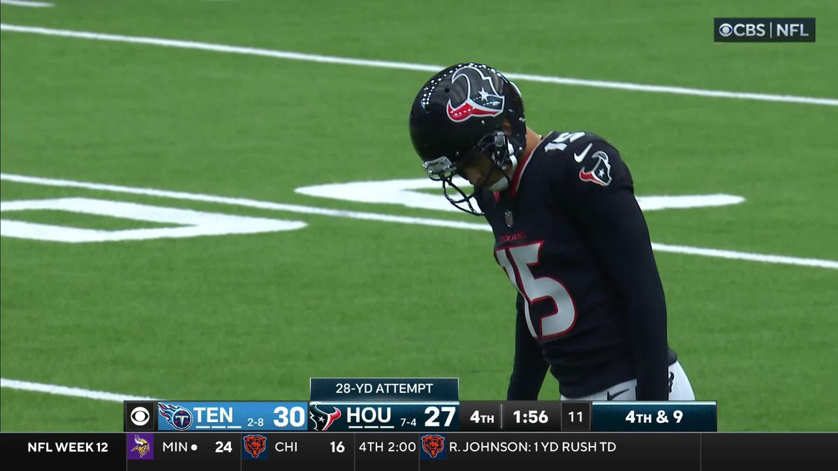 el pateador de los Texans se mamo 💩 una patada muy cerca donde es de rutina meterla, la falla, next💆🏼♂️