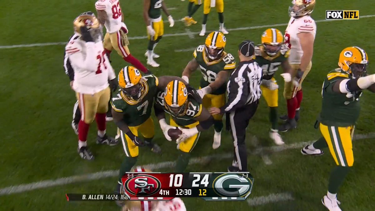 SACK. FUMBLE. OUR BALL. #SFvsGB