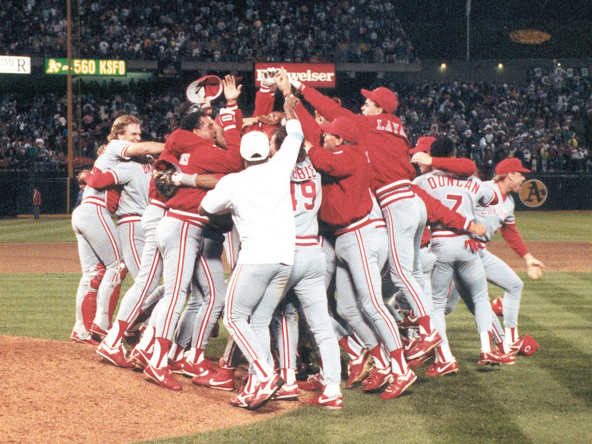 Where were you when the Reds finished off the sweep of the A's in 1990?