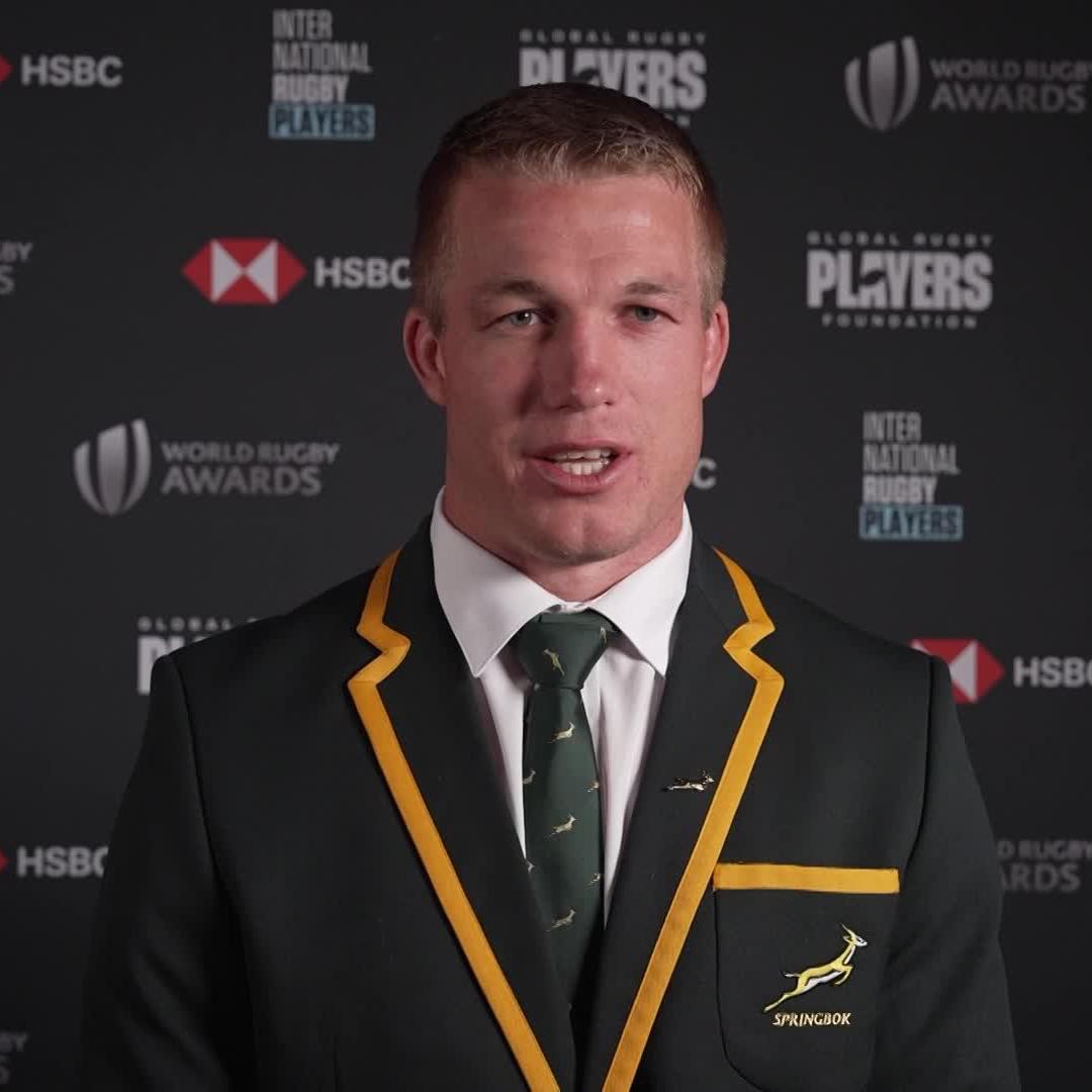 🗣️ "You put your ego in your pocket. If the team eats, very individual eats." Humble as always from Pieter-Steph du Toit, who was named World Rugby Men’s 15s Player of the Year 🇿🇦 #WorldRugbyAwards