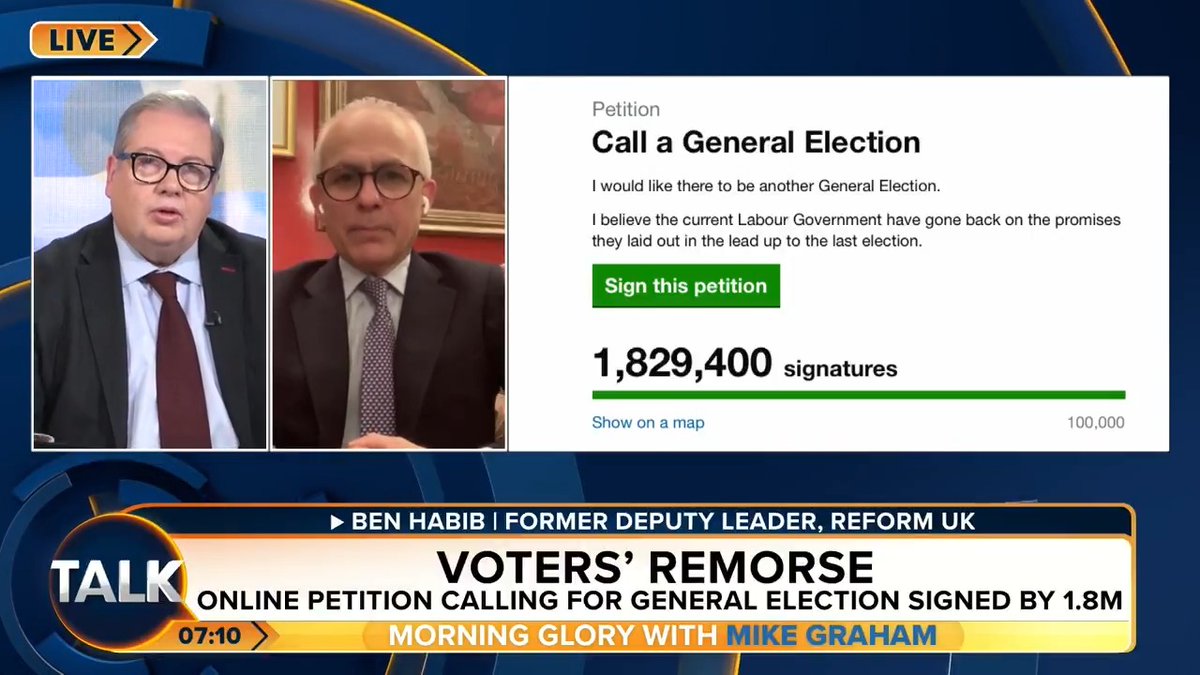 A petition demanding another general election has crossed 1.8 million signatures. Mike Graham: “People are fed up, not because the Government are bad, but because they got in on false pretences. They pretended they were going to be a Government of change for the good!” Mike Graham 🇬🇧