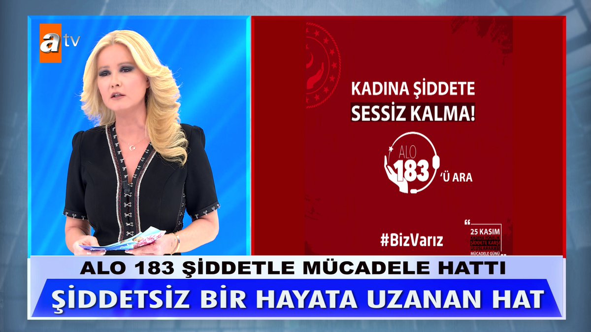 Alo 183 şiddetle mücadele hattı Şiddetsiz bir hayata uzanan hat #MügeAnlıİleTatlıSert #MügeAnlı atv
