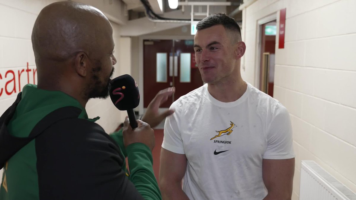Coach Mzwandile Stick 🤝 Jesse Kriel The Springbok centre and assistant coach signing off for the 2024 season in style 🗣️🇿🇦 #AutumnNationsSeries