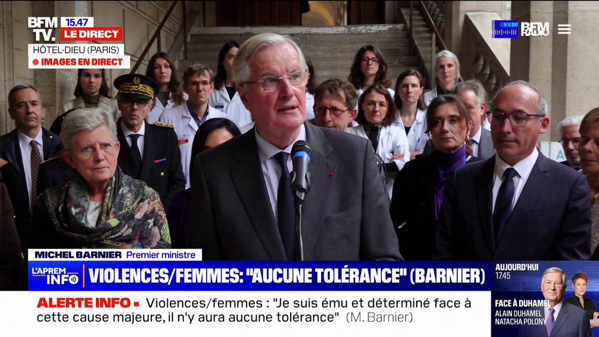 Michel Barnier annonce que "chaque département sera doté d'une maison des femmes avant la fin 2025"