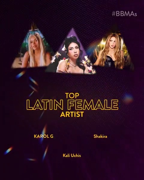 #BBMAs Top Latin Female Artist Finalists: 🎙️ LABICHOTA 🎙️ Shakira 🎙️ KALI UCHIS Watch the #BBMAs → Thursday, Dec. 12 at 8pm ET on FOX, Fire TV 📺 and stream after on Paramount+!