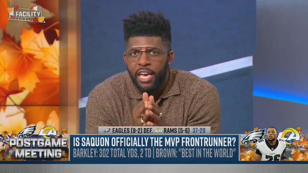 As an MVP voter I’ll make it simple: “If Saquon breaks Eric Dickerson's rushing record of 2,105 yards…He will win the MVP.”
