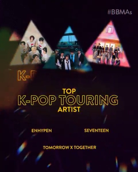 #BBMAs Top K-Pop Touring Artist Finalists: 🎙️ ENHYPEN OFFICIAL 🎙️ 세븐틴(SEVENTEEN) 🎙️ TXT OFFICIAL Watch the #BBMAs → Thursday, Dec. 12 at 8pm ET on FOX, Fire TV 📺 and stream after on Paramount+!