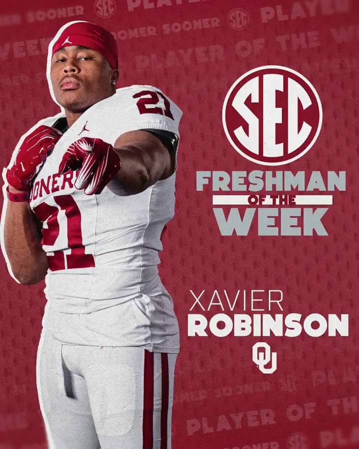 🏈 SEC Freshman of the Week: WK 13 ☝️ Xavier Robinson Oklahoma Football x #SECFB