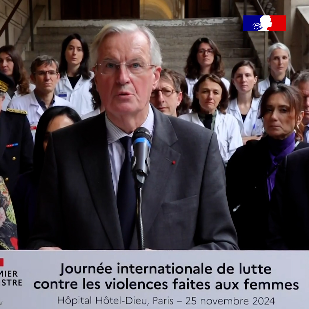 #ToutesetTousEgaux I « Dès la fin 2025, il sera possible pour les femmes de porter plainte dans chaque hôpital de France. » Retour sur la prise de parole du Premier ministre Michel Barnier à l’occasion de la Journée internationale de lutte contre les violences faites aux femmes.