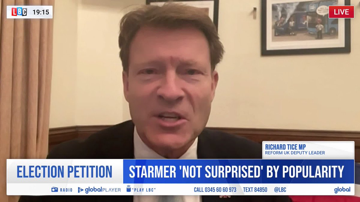 "We know this isn't going to result in an immediate general election..." Reform UK's Richard Tice MP 🇬🇧 admits to Iain Dale 🏴🇬🇧 ⚒️ that although he supports the general election petition, he doesn't have much faith in it.