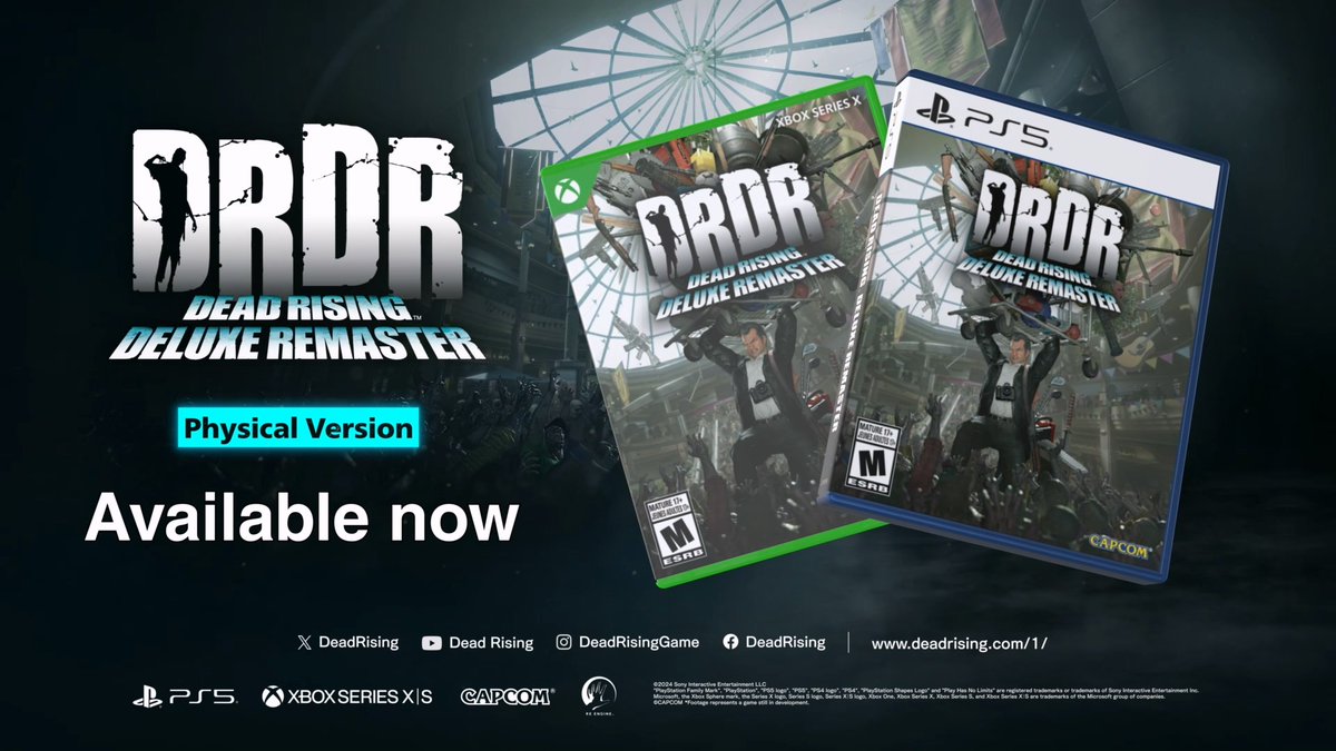 In case you missed it, the physical version of Dead Rising Deluxe Remaster is now available for PlayStation 5 and Xbox Series X! Looking to try before you buy? Then check out the #DRDR demo for a small taste of Zombie Paradise! 🧟