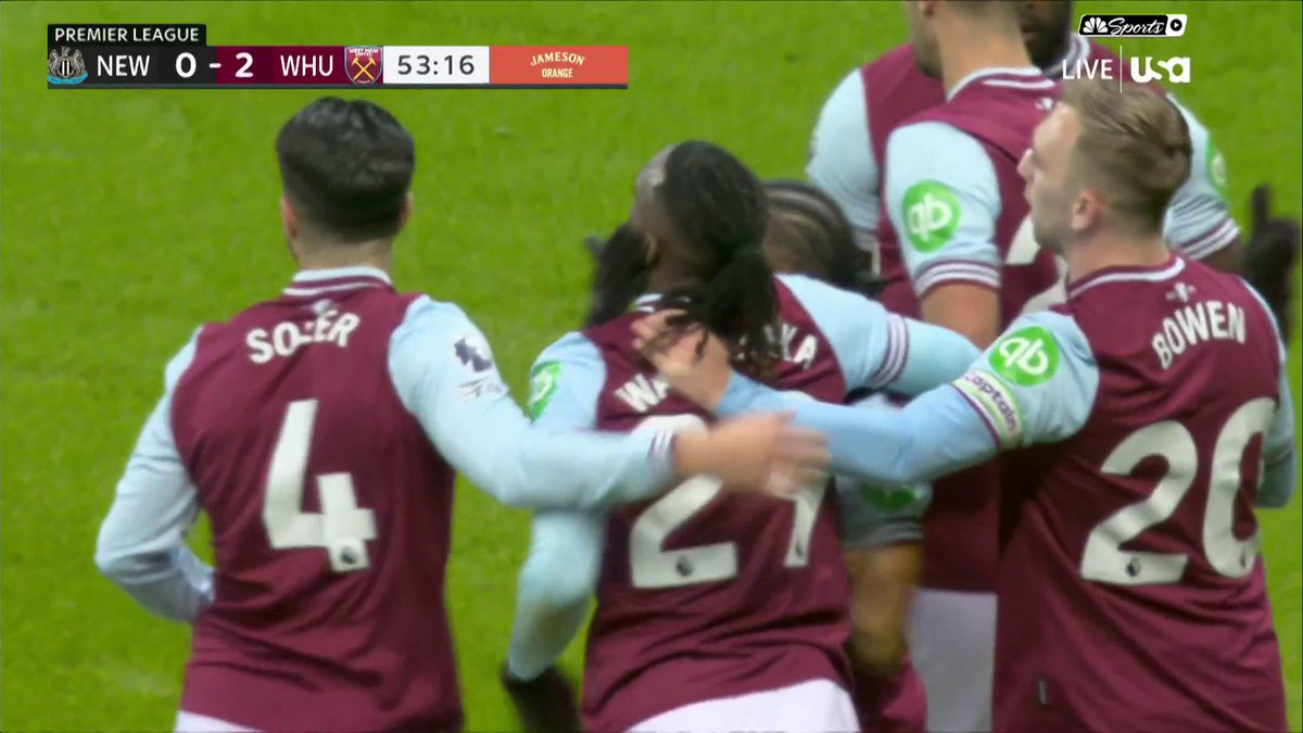 An incisive West Ham counter is finished off by Aaron Wan-Bissaka to make it 2-0. 👀 📺 USA Network | #NEWWHU