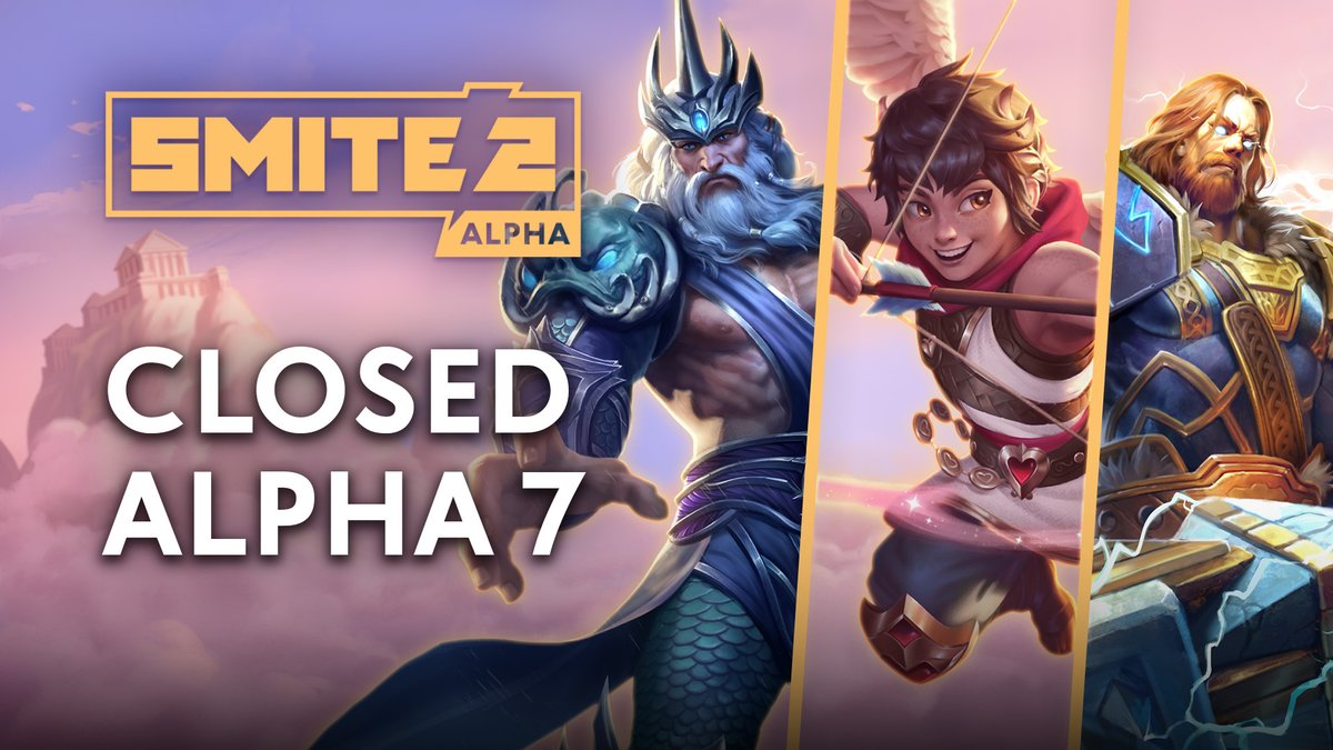 The Closed Alpha 7 Update is LIVE NOW in SMITE 2! Hop on the Battleground and try out Cupid, Poseidon, and Thor today! ⚡