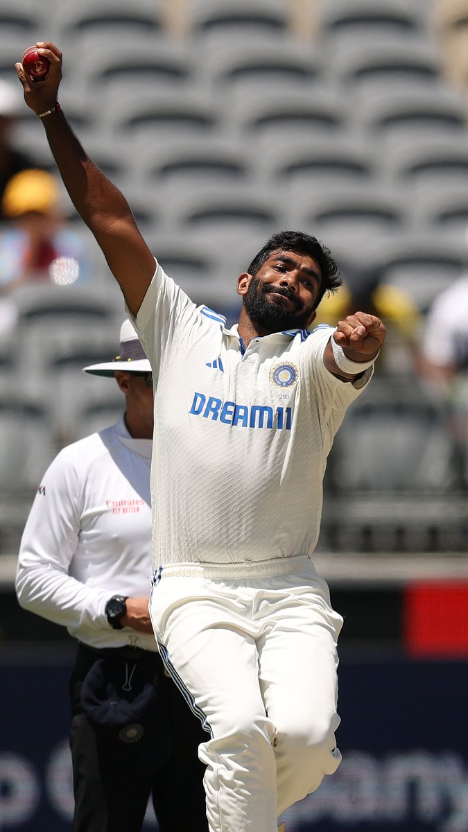 Fair to say Jasprit Bumrah loves bowling with a red Kookaburra! #AUSvIND
